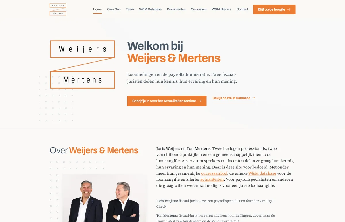 De website van Weijers Mertens